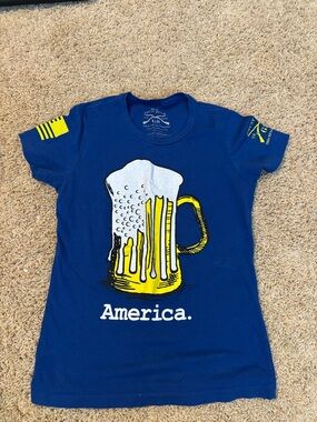 Grunt style size small shirt, blue&yellow in color